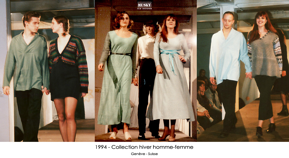 1994 – Collection hiver homme-femme. Genève – Suisse.