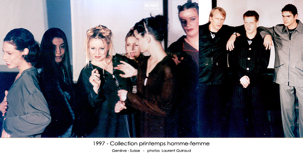 1997 – Collection printemps homme-femme. Genève – Suisse – Photos Laurent Guiraud.